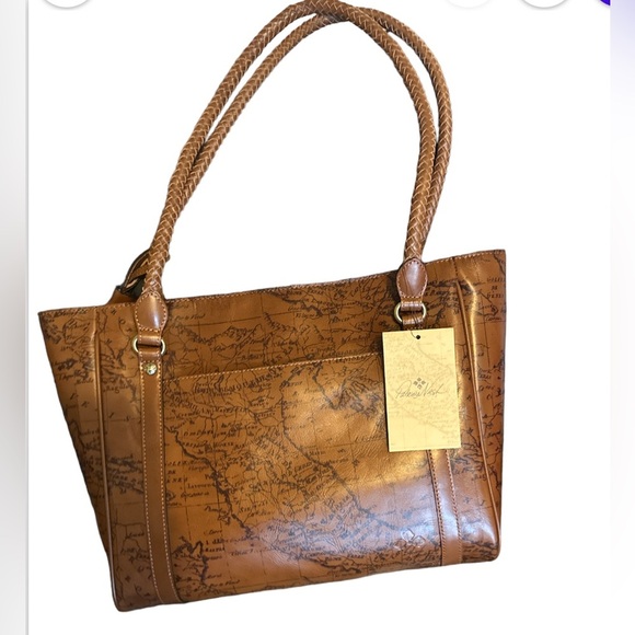 Patricia Nash Handbags - Patricia Nash leather Cameley tote Riot Rust signature map NWT